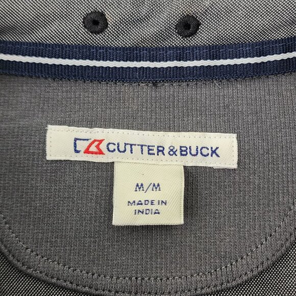 Cutter & Buck Womens M Fitted Gray Button-Up Shirt Roll Tab Sleeve Golf Preppy - Picture 4 of 11